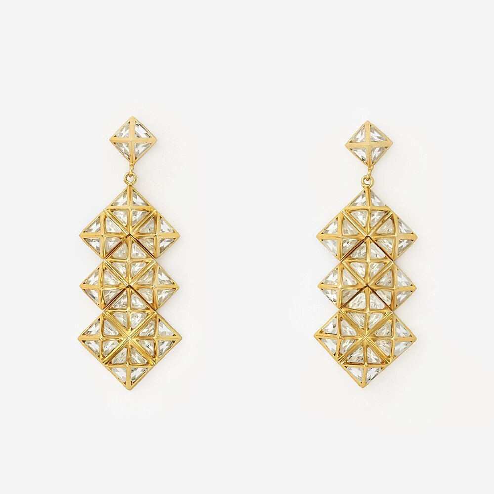 New- Pyramid Mirror Earrings